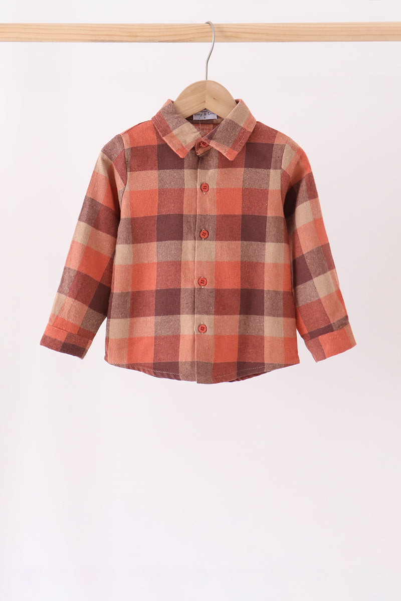 Rust Plaid button down