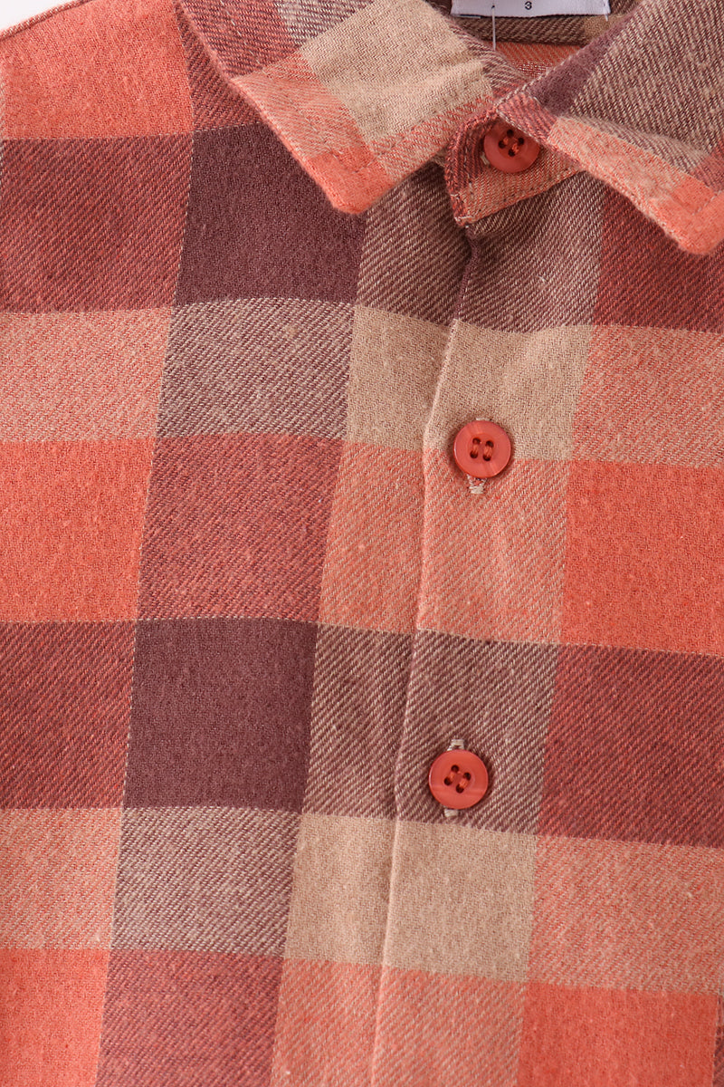 Rust Plaid button down