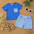 Blue gingham Short set