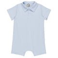 Blue and White micro striped polo Romper