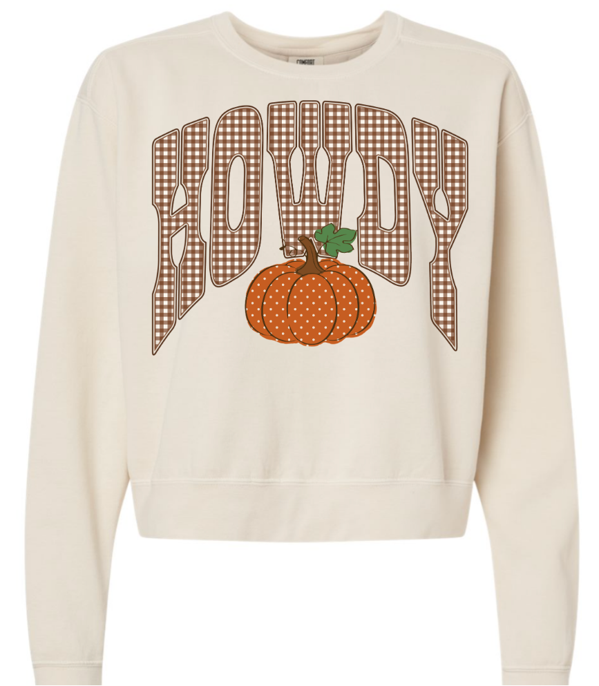 Fall cropped comfort color sweatshirt