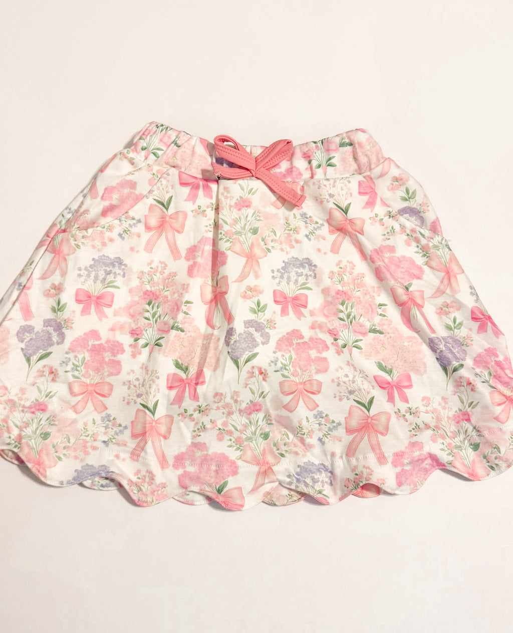 Pink Floral Bow Skort