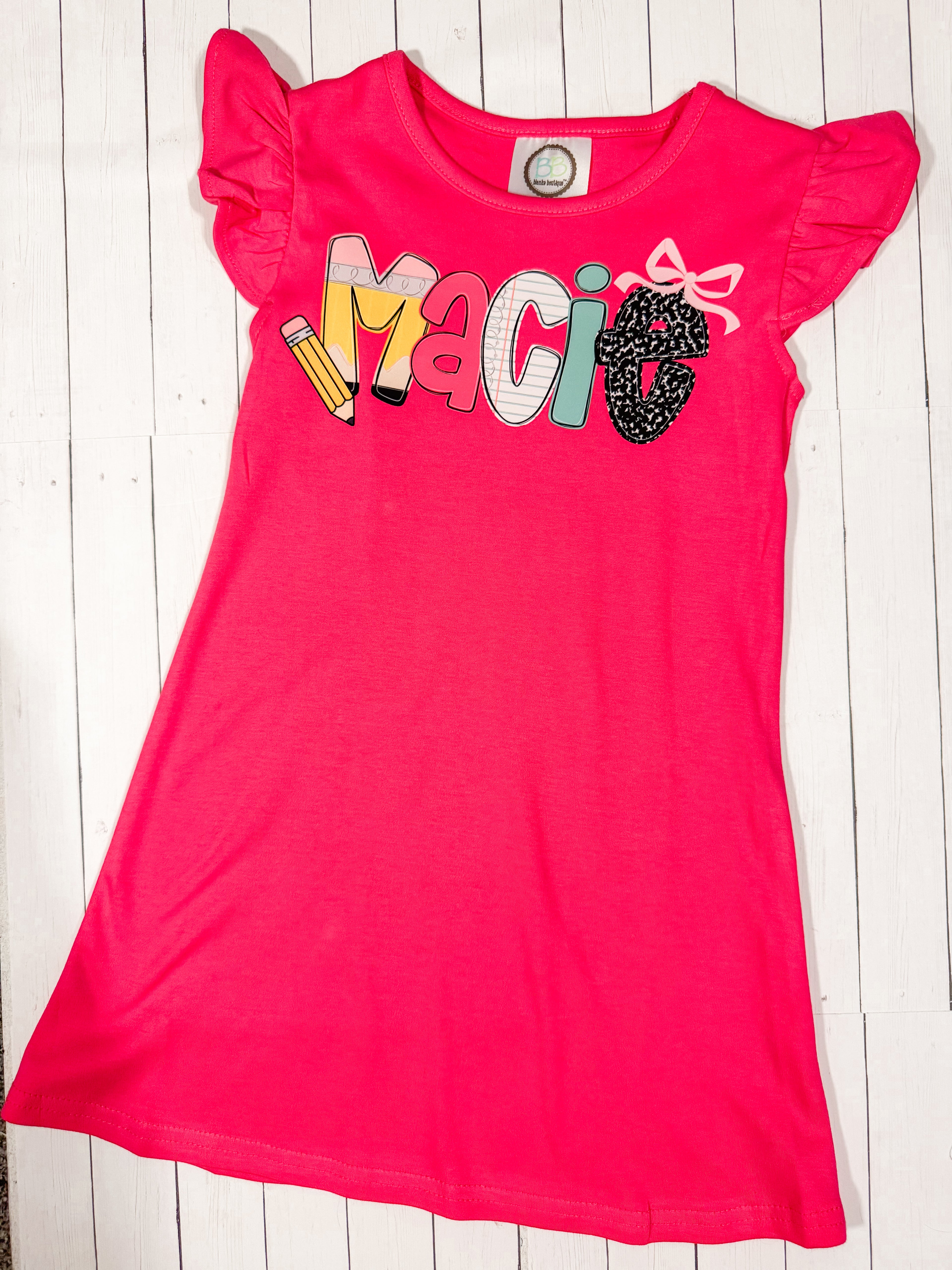 Custom design Flutter sleeve Dress