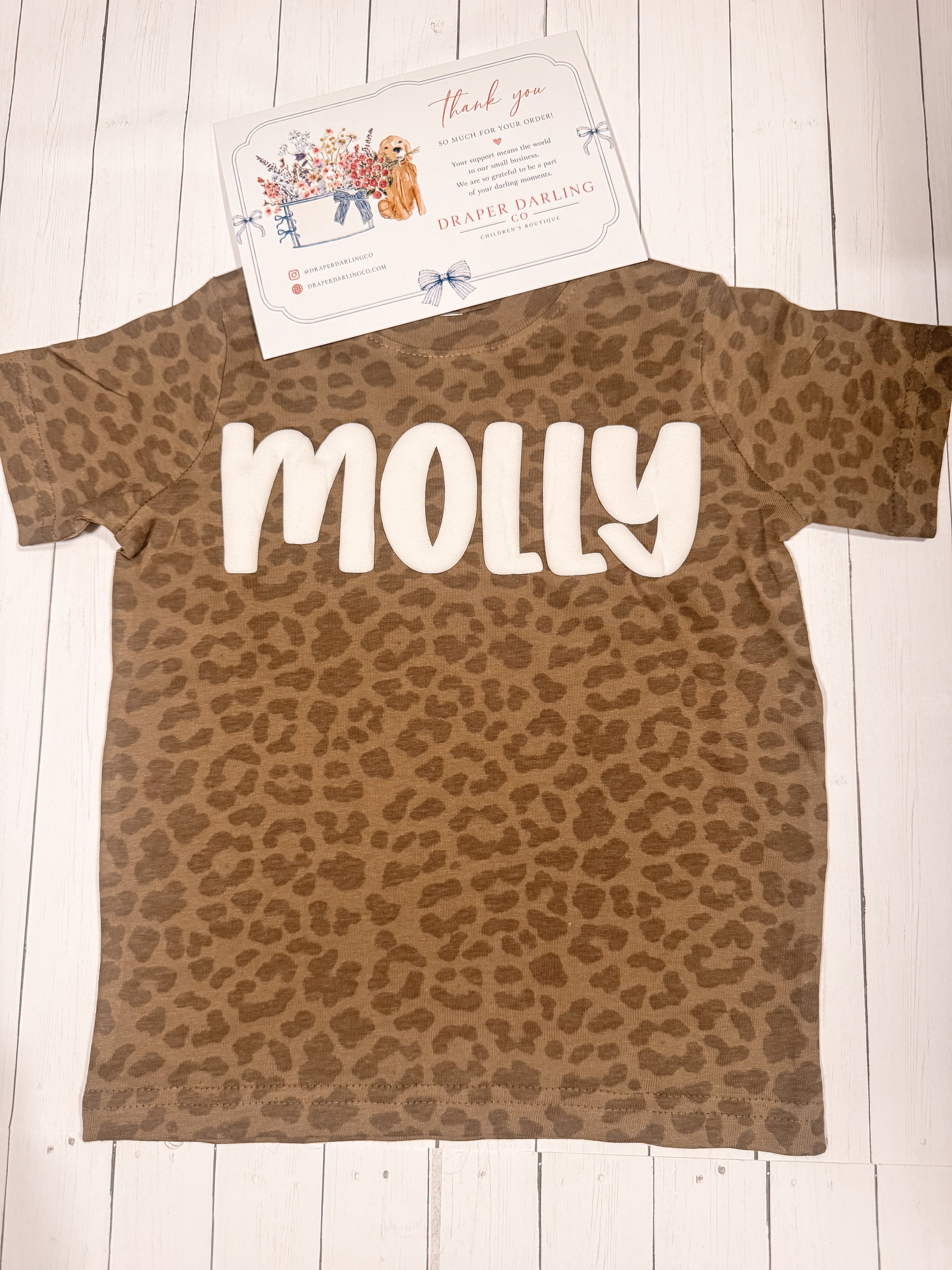 Pattern Puff Vinyl Name shirt- Youth