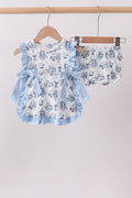 Blue Beach Bloomer Set