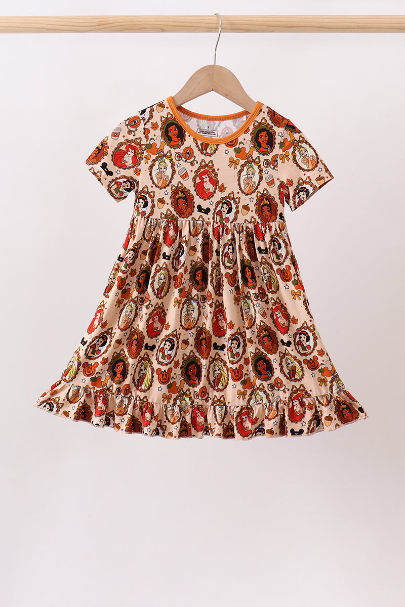 Orange Bamboo Pumpkin Princess Dress