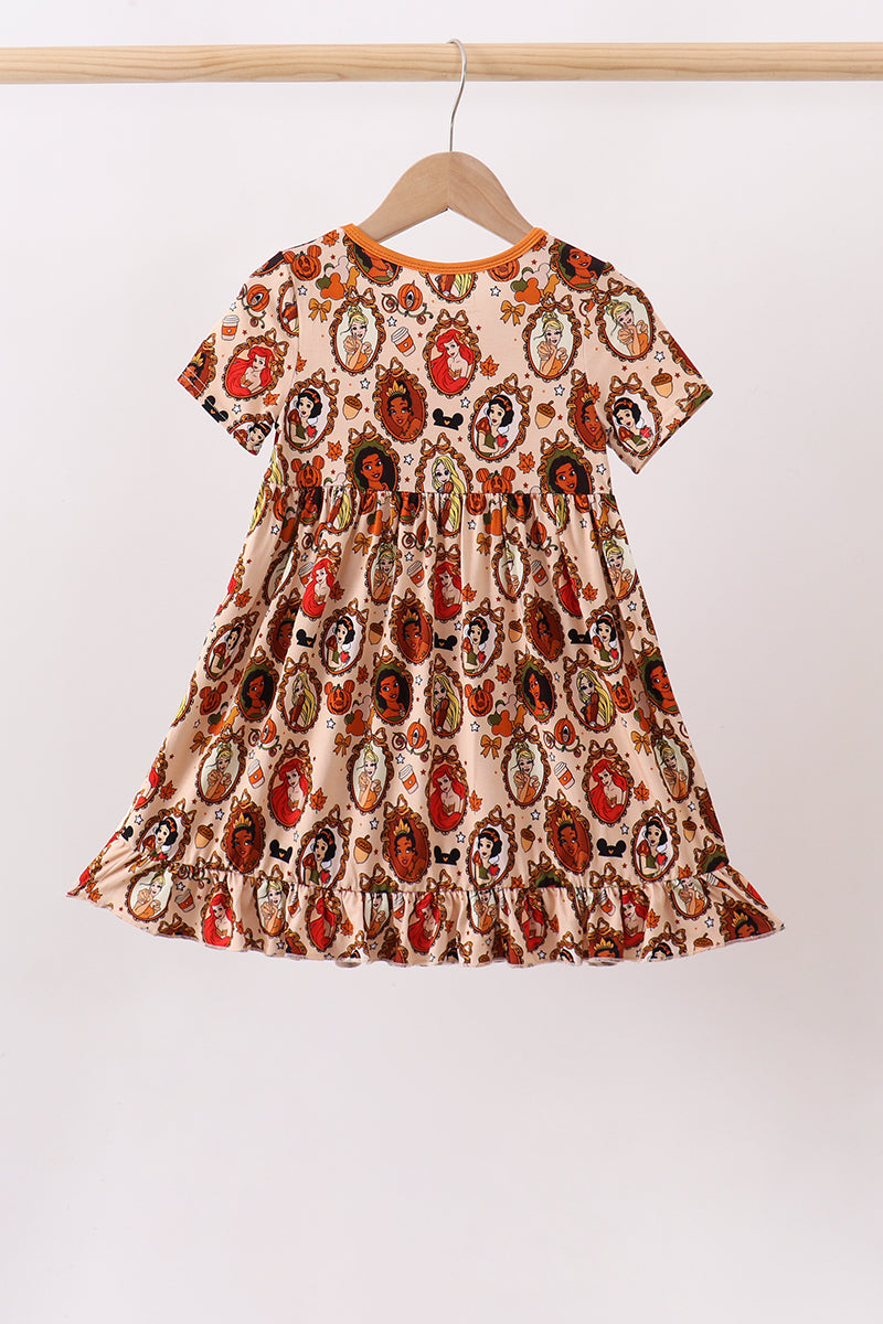 Orange Bamboo Pumpkin Princess Dress