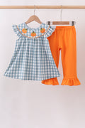 Orange Pumpkin Ruffle Pant set
