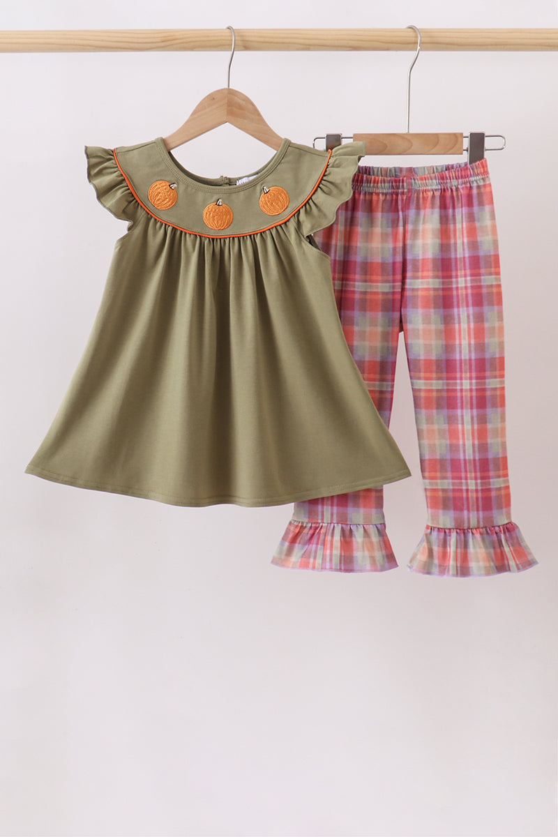 Carmel Pumpkin Plaid Set