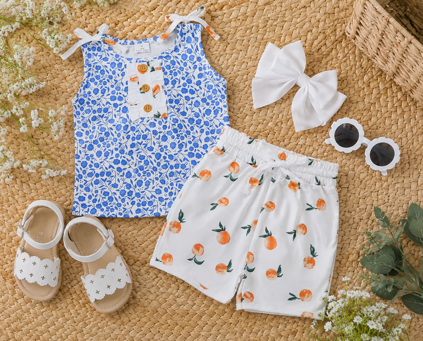 Sleeveless Peach set