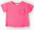 Neon Pink Ruffle Pocket Tee