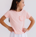Peach Ruffle Pocket Tee